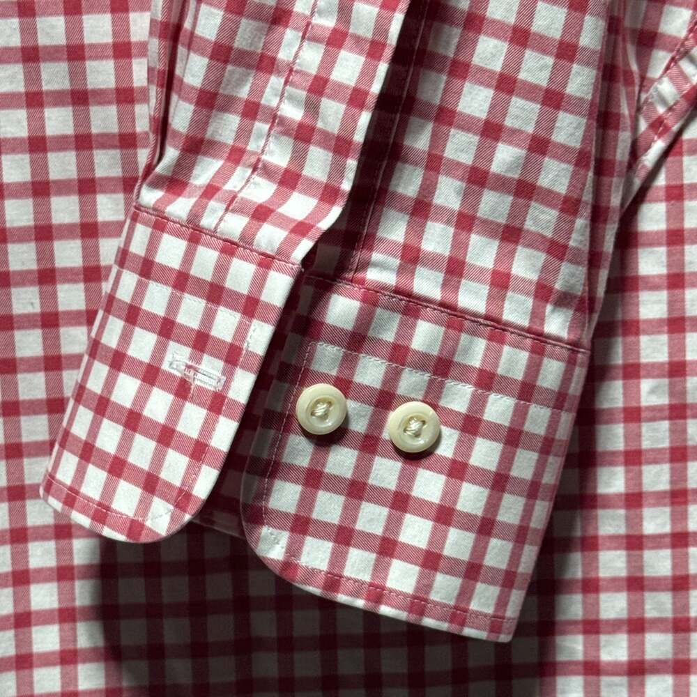 Peter Millar Men's Red Checkered Long Sleeve Button Down Shirt XXL - Picture 4 of 5
